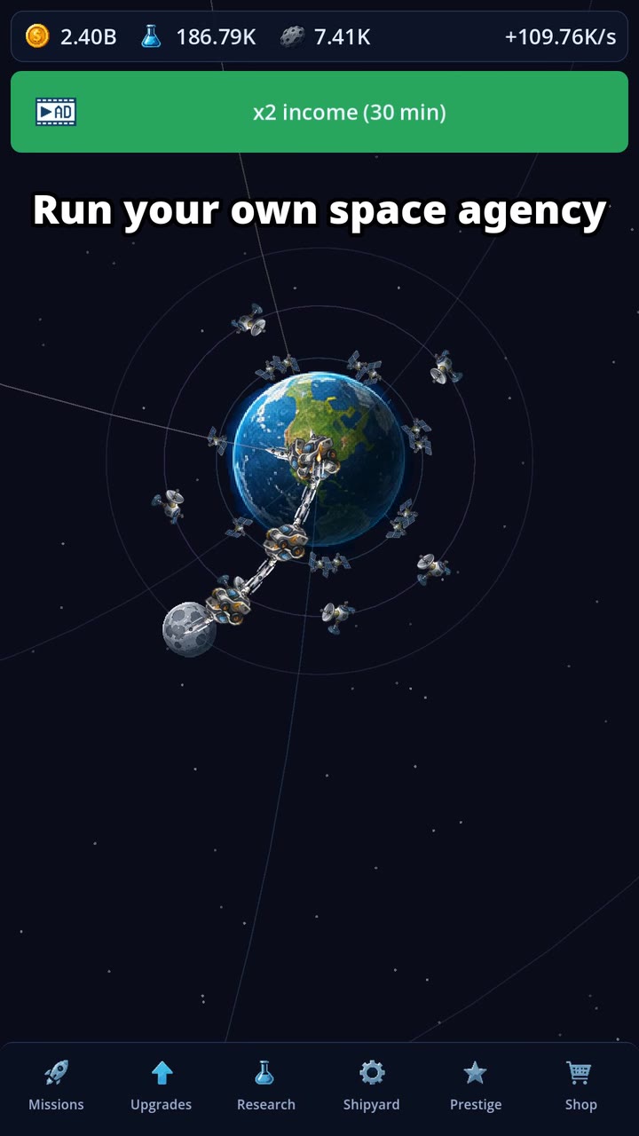 Earth and its satellite fleet